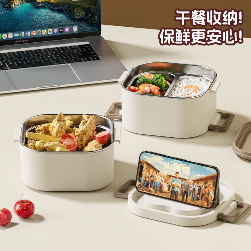New 316 stainless steel multi-layer divided lunch box bento box - microwave safe, perfect for office workers, students, and gifting