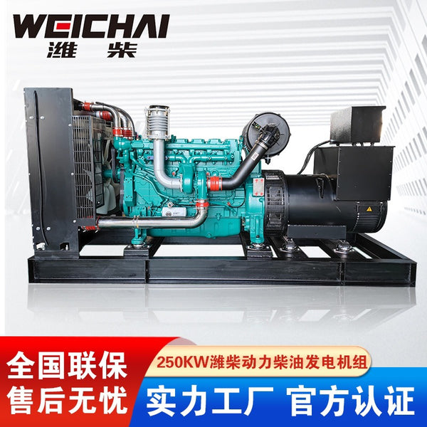 Weichai 250KW diesel generator set, breeding commercial backup emergency generator, brushless all-copper motor
