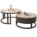 Rock slab coffee table living room solid wood table balcony small apartment for homecasualaccessible luxury round side table retractable combination