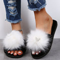 2024 fall/winter new korean style butterfly one-strap flat slippers, warm round-toe indoor/outdoor cotton slippers, fuzzy slippers for women
