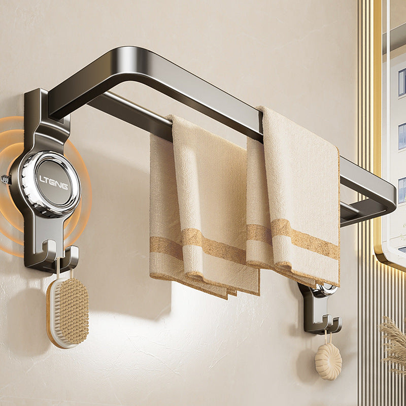 [Sample customization] Suction cup towel rack, bathroom towel storage rack, double rod folding bathroom storage rack