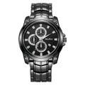New arrival cross-border alloy couple steel band watch classic business three-eye large dial waterproof quartz watch manufacturer wholesale