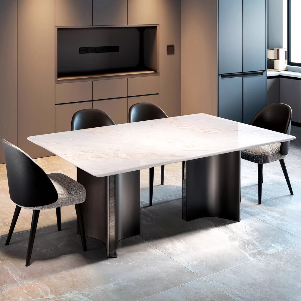Natural marble dining table normcore jade office rock slab italian normcore dining table rectangular italian accessible luxury white jade