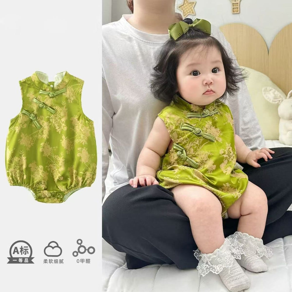 Newborn baby clothes cheongsam summer clothes bag butt triangle baby girl chinese style summer khaki thin bag butt clothes