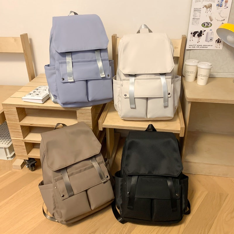 New Korean version of simple casual backpack fashion trend college bag large capacity couple travel backpack