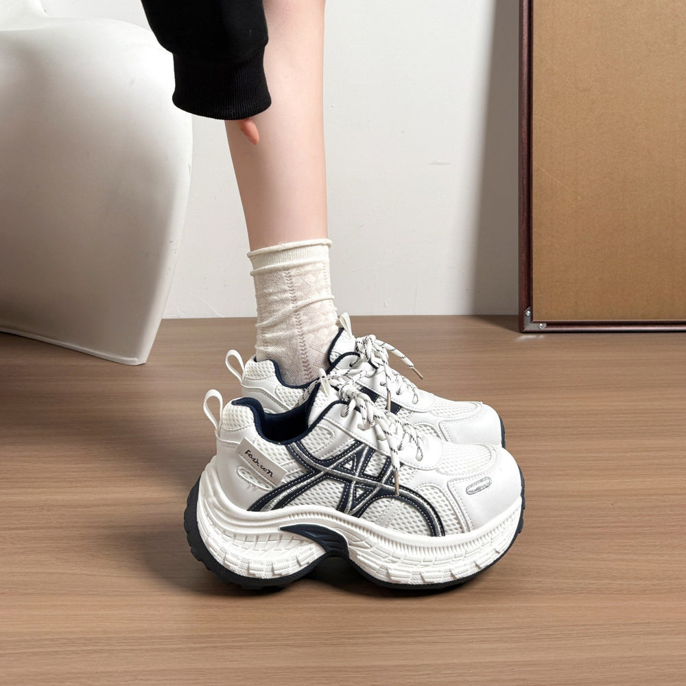 Petitesthick soledad shoes women's 2026springnew arrivalaccessible luxurybest selling breathable sports heightening casualwhite shoes
