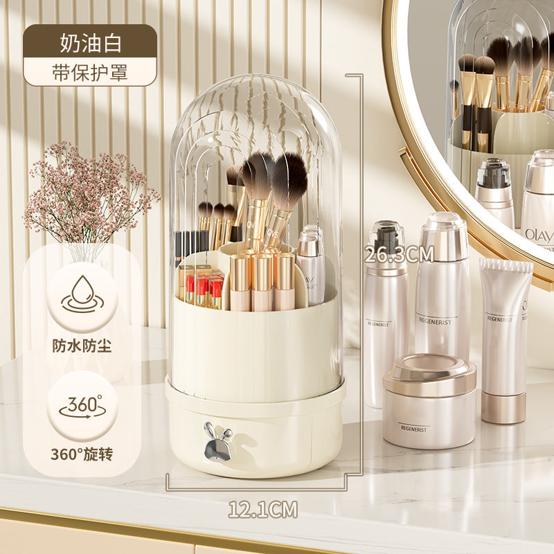Makeup brush, lipstick storage cylinder, desktop, premium sense, rotating storage box, drawer type, vanity table, dust-proof storage box.