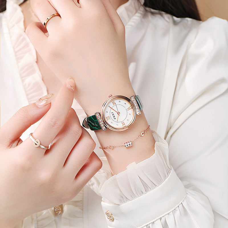 Tiktok trending women's watch: stylish, waterproof, minimalist, elegant, light luxury, unique, and new ins style