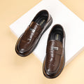 Men's genuine leather shoes - new trendy fashion business dress shoes - summer slip-on loafers - casual leather shoes