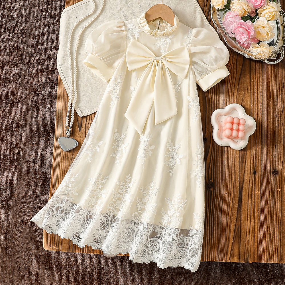 summer cross-border e-commerce 3d mesh wave patchwork a-line princess dress