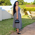 European and american women's clothing  autumn new arrival elegant halter neck high-end chic high-waisted slimming a-line maxi dress
