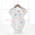 Baby bodysuit summer unisex infant short sleeve romper newborn pure cotton triangle onesie lightweight crawling suit