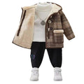 Kids' winter wool coat: stylish boys' mid-length woolen overcoat with fleece lining for toddlers and young children