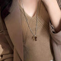 Tiger eye mushroom pendant necklace-x2013 silver