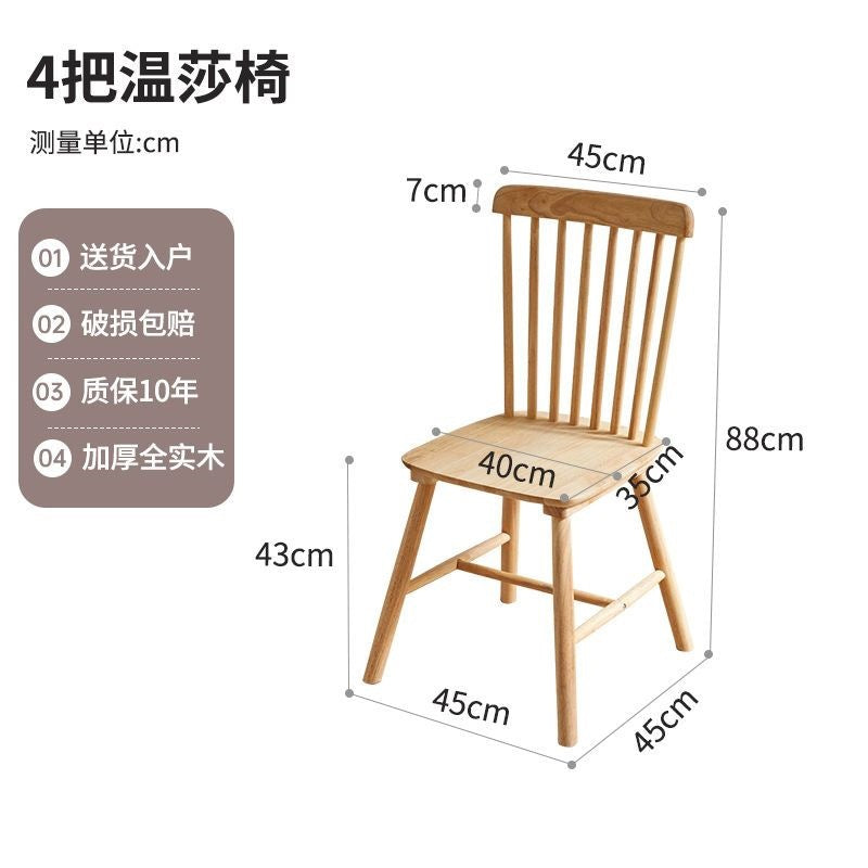 All solid wood dining table small apartment for homecasual rectangular dining table scandinavian restaurant table and chair combination wood color