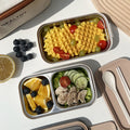 304 stainless steel insulated lunch box with plastic compartment, two-tier 316 bento box for students and office workers, microwave safe