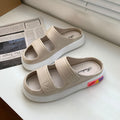 Women's slippers for outdoor wear, 2025 new fairy style sandals, trendy versatile platform slides, cloud-like comfort, thick-soled beach shoes