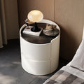Italian round bedside table solid wood classy sense normcore bedroom slate bedside table casual modern accessible luxury storage cabinet
