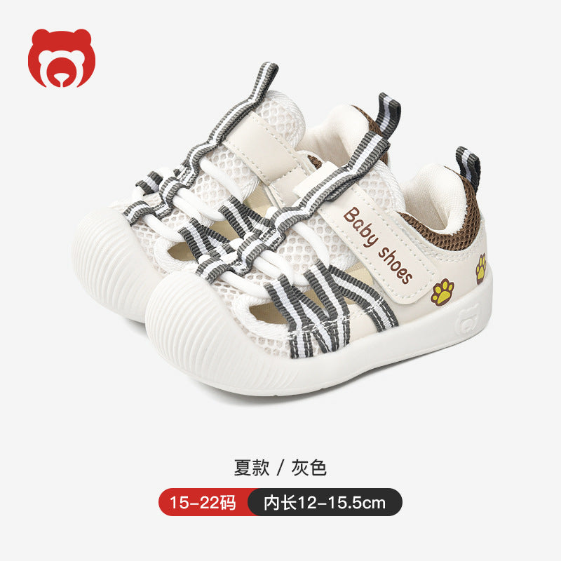 New summer sandals for baby boys, ages 0-1-2 years, anti-slip soft sole infant and toddler first walker shoes, baby girl shoes