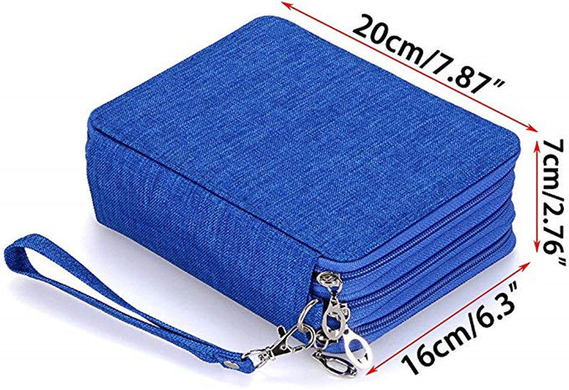 Cross-border pencil bag 72 colors 78 holes Art painting pencil bag Student stationery box Pencil storage bag Stationery pencil bag