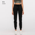high waist yoga pants women's drawstring quick-drying elastic running fitness pants slimming look jogger pants sports pants d19069