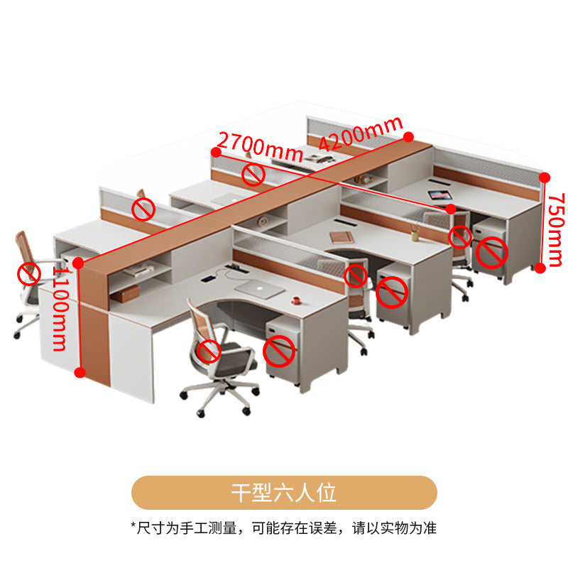 Saint li staff desk employee slot desk card seat casual modern screen financial desk and chair combination
