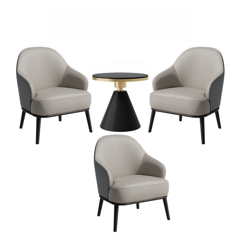 Luxury reception & negotiation table and chair set - ideal for sales centers, lounges, small round tables, leather sofa chairs, showrooms, and 4s stores