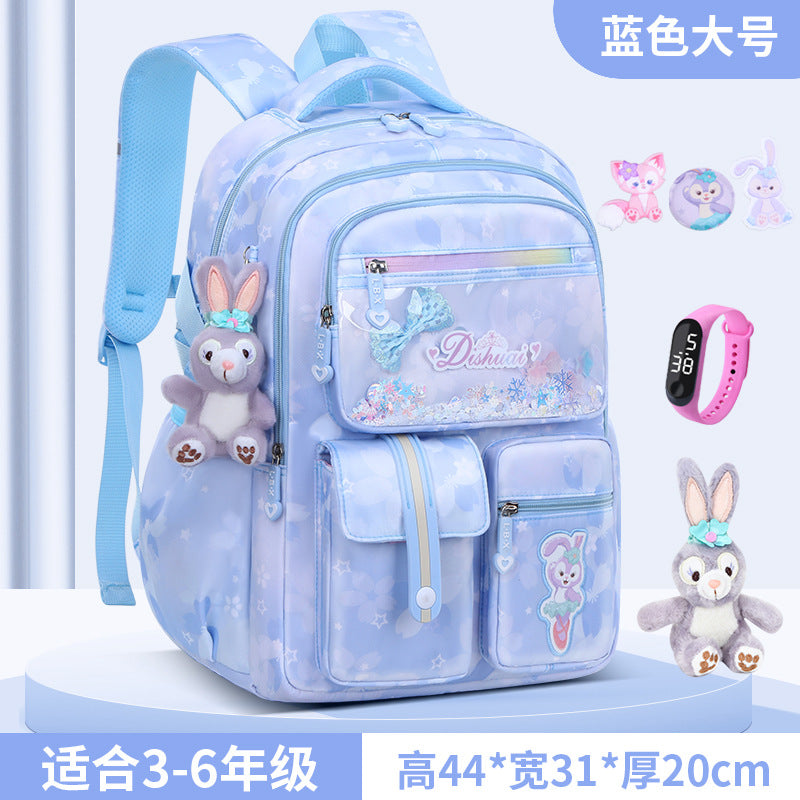 Girls' school backpack - new 2026 model for grades 1-6 - lightweight, ergonomic, and spine-protecting backpack for elementary school students