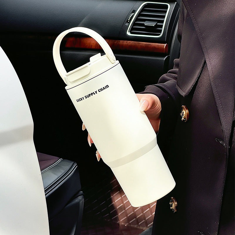 Twilight double drink 316 stainless steel thermos cup large capacity good looks office straw ice cup car tumbler