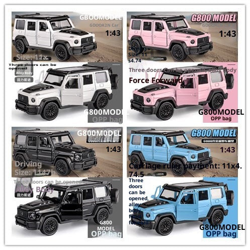 1:43 alloy off-road vehicle model, kids' car model, claw machine pull-back toy car, children's gift wholesale