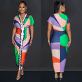 X6660 special offer: no returns or exchanges. please purchase with care. fashionable women's v-neck printed slit pleated maxi dress