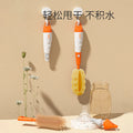 Babycare bottle brush set - includes silicone nipple brush, nano silver straw brush, and household cleaning brush for baby bottles