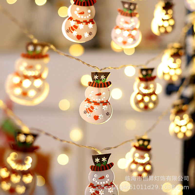 Christmas decorative light string wrought iron deer bells snowflake set holiday lights store premium birthday girl baking