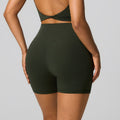 new arrivalhigh waist shaping yoga pants running fitness high elastic yoga shorts hip lifting tight flap pocket pants sports pants