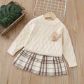 Dropshipping  autumn new girls' sweater two-piece set casual cartoon sweater dress set