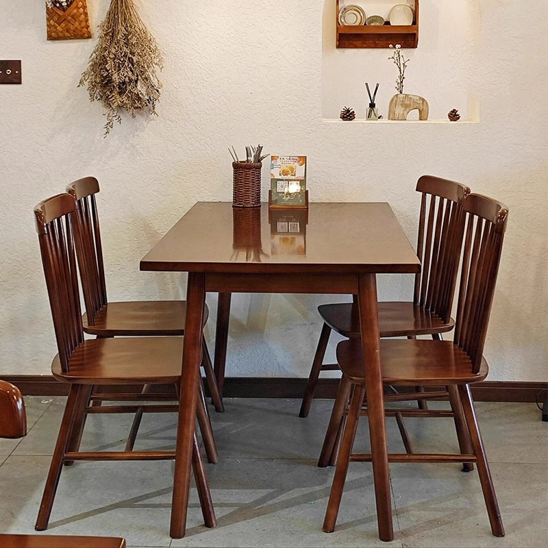 American retro cafe tables and chairs solid wood western restaurant chairs desserts milk tea shop Internet celebrity cake baking shop table