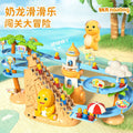 Authentic milk dragon new electric climbing stairs toy duck slide track educational toy children's day gift