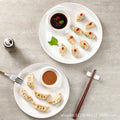 For homecreative dumpling plate shrimp plate with dipping vinegar dish grids dinner plate cold dishes snacks snacks plate commercial standard