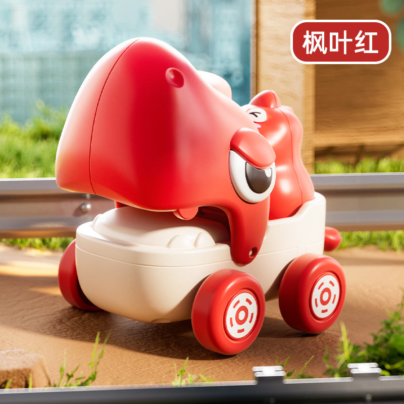 Infant and toddler 0-3 years old early education attracts learning to crawl and pull string animals q cute dinosaur shark scooter kids winding toys