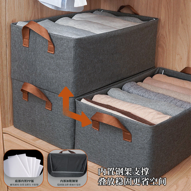 Cationic steel frame storage basket Portable steel frame storage box Household foldable clothes sorting storage box Wholesale