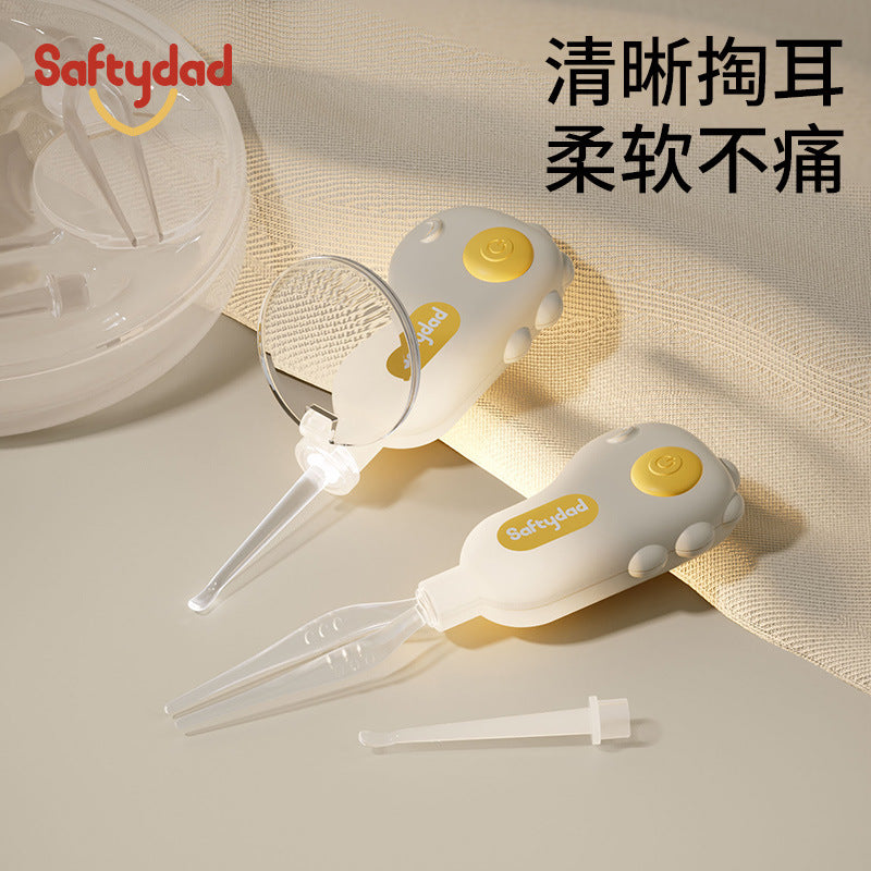 Shield dad kids luminous ear scoop with magnifying glass ear scoop ear picking tool visual luminous magnifying ear scoop