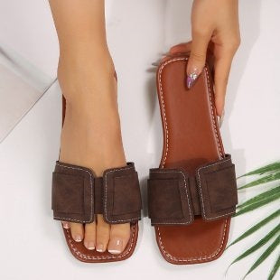 Ready-to-ship wholesale plus-size flat sandals for women, summer , fairy-style open-toe thong sandals