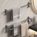 Gun gray space aluminum towel rack towel bar double pole single pole bathroom bath towel storage rack bathroom hook storage