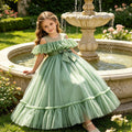 Amazon cross-border girls' dresses wedding dresses off-the-shoulder gowns children's tulle princess dresses piano recital outfits in stock
