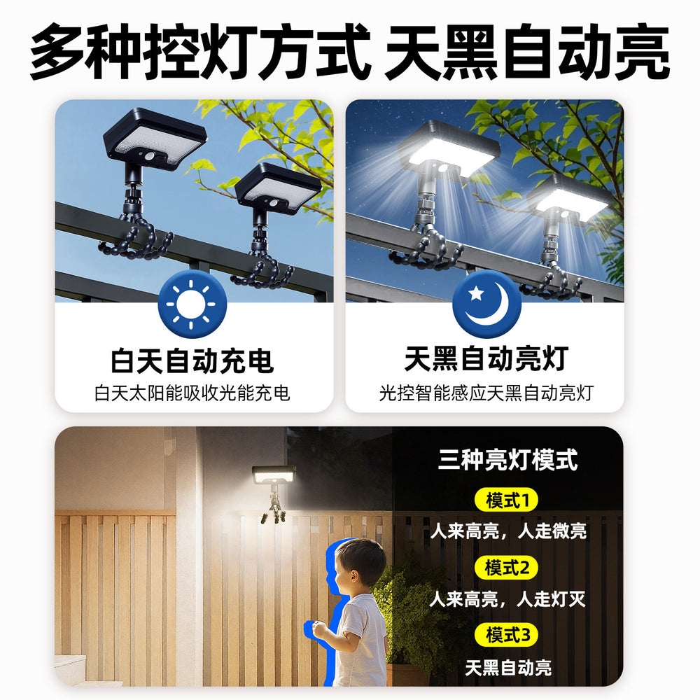 Solar outdoor lights for home, 2025 new clip-on garden lights, waterproof and ultra-bright sensor wall lights for indoor and rural use