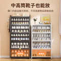 For home layered partition shoe cabinet steel door floor-standing multi-layer dust-proof shoe rack large capacity storage flip-door shoe cabinet