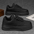 2026 men's spring premium low-top casual sneakers: versatile, thick-soled, height-increasing leather white shoes for men