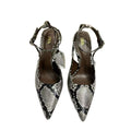 Za2025new arrival snake pattern color matching stiletto heel backless sandals fashion women's one-strap flatsoutwear women