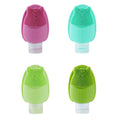 Silicone travel bottle set - shampoo, body wash, cosmetic lotion - travel size squeeze & pump dispenser toiletry bag