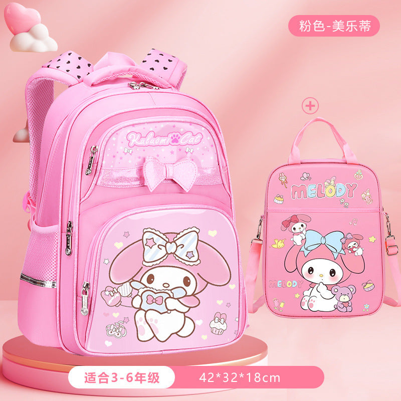 Schoolbag for 1-3-6 grade kids female primary school students 6-9-12 years old large capacity ultra-light backpack to reduce burden